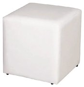 Puff Decorativo Quadrado Corino Branco 45X34X34Cm Orthovida