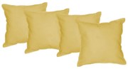 Kit 4 Almofadas Decorativas 40x40 Tecido Suede Amarelo