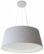 Lustre Pendente Cone Md-4015 Cúpula em Tecido 25/60x50cm Rustico Cinza / Branco - Bivolt