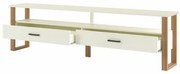 Rack Edmonton 2 Gavetas na cor Off White com Freijó 220cm - 64586 Sun House