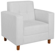 Poltrona Decorativa Denver Suede Branco - ADJ Decor