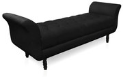 Recamier Olinda Suede 160 cm Pés Torneados Tabaco - D'Rossi - Preto
