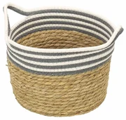Cesto Patay Natural Cinza e Branco – 28cm