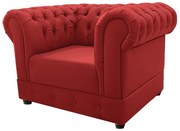 Poltrona Decorativa Chesterfield Ana Corano Vermelho - ADJ Decor