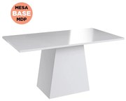 Mesa Com Base De Jantar Cozinha Multiuso - Branco