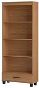 Estante Livreiro Alta 100% MDF Estilo Industrial 1 Gaveta C57 Freijó -