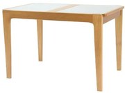 Mesa Elástica Kapana Tampo Vidro Fendi Claro Base Amêndoa 115cm - 69545 Sun House