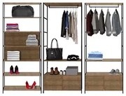 Quarto Modulado Closet 3 Módulos Estilo Industrial Steel Quadra Vermon