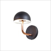 Arandela Mushroom 19,5X14X19Cm 03Xg9 Braço Curvo Metal Alumínio - Old... (PRETO)