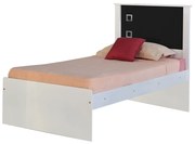 Cama Solteiro Reino Branco/Preto G68 - Gran Belo