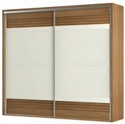 Roupeiro Menfis 2 Portas cor Freijo com detalhes Off White 267cm - 66710 Sun House