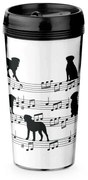 Copo Viagem 520ml Branco Cachorro Musical