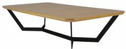 Mesa de Centro Moa Tampo Louro Freijo e Base Aco cor Grafite 135 cm - 66842 Sun House