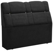 Cabeceira com baú Itália Cama Box Casal 140 cm Suede Preto D'Rossi