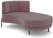 Chaise Longue Divã 164cm Braço Esquerdo Logus D06 Veludo Rosê - Mpozen