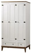 Armario Malibu 3 Portas e 2 Gavetas cor Branco com Amendoa 204 cm - 63590 Sun House