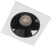 Plafon Led De Embutir Quadrado Preto Branco 18w 2700k Mira