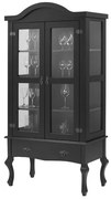 Cristaleira Versalhes 2 Portas e 1 Gaveta cor Preto 192 cm - 63700 Sun House