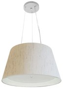 Lustre Pendente Cone Md-4119 Cúpula em Tecido 21/40x30cm Linho Bege / Branco - Bivolt