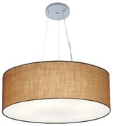 Lustre Pendente Cilíndrico Md-4070 Cúpula em Tecido 80x30cm Palha - Bivolt