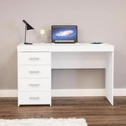 Mesa De Escritório Computador Malta 1,20m 4 Gavetas - Branco