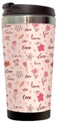 Copo Térmico 500ml Inox Amor e Flores Love And Flowers