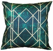 Capa de Almofada Ritz em Suede Tons Verde Marmorizado - Art Déco - 45x45cm