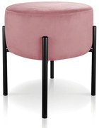 Puff Iron Suede Base Preto Palito D'Rossi - Rose