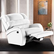 Poltrona do Papai Sala de Cinema Reclinável Kylie Manual PU Branco G23