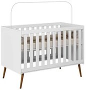 Berço Americano Mini Cama Retrô Aurora P14 Branco - Mpozenato