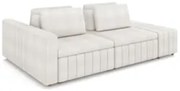 Sofá Ilha e Puff Sala Living 265cm Siesta Z32 Boucle Bege Claro - Mpoz
