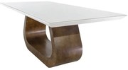 Mesa De Jantar Design com Vidro 220x110 Fendi e Cappuccino