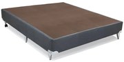 Base de Cama Box Camurca Cinza Casal 138 cm (LARG) Alto - 42868 Sun House