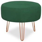 Puff Chloe Pés Hairpin Legs Bronze Suede Verde Bandeira