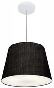 Lustre Pendente Cone Md-4246 Cúpula em Tecido 30/40x30cm Preto - Bivolt