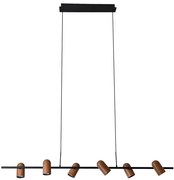 Pendente Metal Preto Madeira Forest