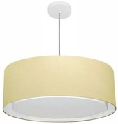 Lustre Pendente Cilíndrico Duplo Vivare Md-4297 Cúpula em Tecido 60x25cm - Bivolt