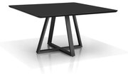 Mesa de Jantar Arezzo Quadrada Tampo com Vidro Base Aço Carbono Pintura Eletrostática Design Moderno