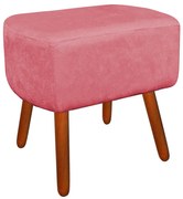 Puff Decorativo Curvo Agatha Suede Rose - D'Rossi