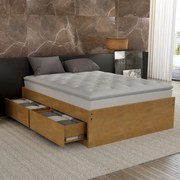 Base Box Queen Libanesa com 4 Gavetas Madeira Maciça Bedroom -