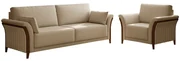 Conjunto Decorativo Poltrona e Sofá 222cm Market Linho Bege G45 - Gran Belo