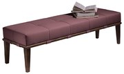 Recamier Decorativo 140cm Martínez Veludo Pés Madeira Rosa/Imbúia G62 - Gran Belo