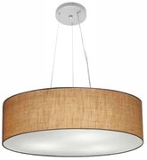 Lustre Pendente Cilíndrico Md-4193 Cúpula em Tecido 70x15cm Palha - Bivolt