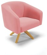 Poltrona Decorativa Giratória MA30 Stella Suede D03 - D'Rossi - Rose