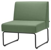 Poltrona Modular Pix Assento Crepe Verde Escuro Base Aco Preto - 55297 Sun House