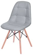 Cadeira Eames Botone Cinza Base Madeira - 53445 Sun House