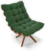 Poltrona Giratória Costela Suede Base de Madeira MA30 M11 - D'Rossi - Verde