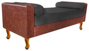 Recamier Félix Casal 140cm Corano Nozes e Linho Chumbo - ADJ Decor