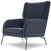 Poltrona Memphis Fixa Azul Escuro Base Preta 105cm - 61810 Sun House