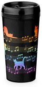 Copo Viagem 520ml Preto Arco Iris Gato Musical